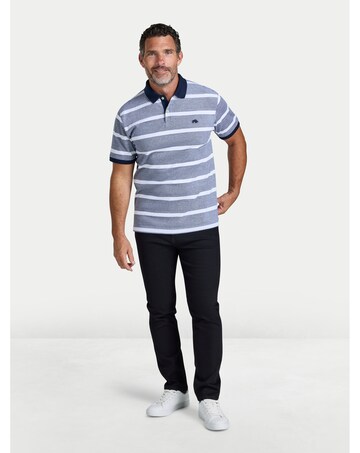Raging Bull Birdseye Pique Stripe Polo Navy