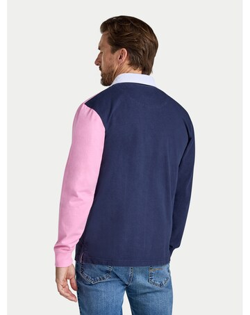 Raging Bull Harlequin Panel Rugby Shirt Pink