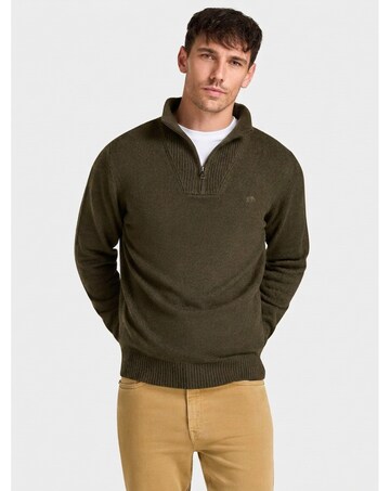 Raging Bull Rib Collar 1/4 Zip Khaki