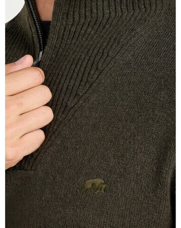 Raging Bull Rib Collar 1/4 Zip Khaki