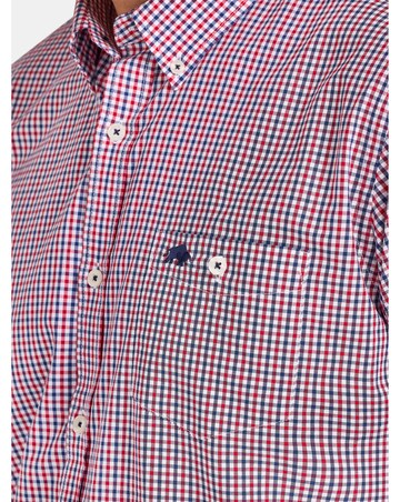Raging Bull Long Sleeve Graph Check Poplin Shirt Red