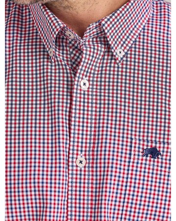 Raging Bull Long Sleeve Graph Check Poplin Shirt Red