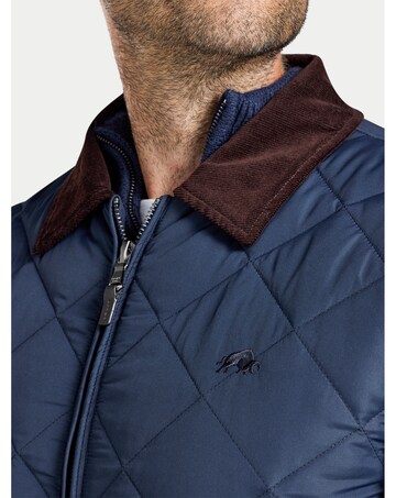 Raging Bull Quilted Cord Collar Jacket Navy