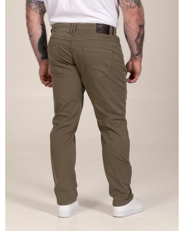D555 Kelvin 3-Khaki Tapered Fit Five Pocket Stretch Chino With Peach Finish