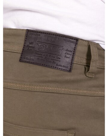 D555 Kelvin 3-Khaki Tapered Fit Five Pocket Stretch Chino With Peach Finish