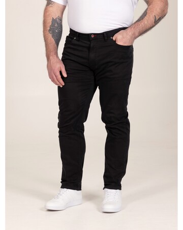 D555 Kelvin 4-Black Tapered Fit Five Pocket Stretch Chino With Peach Finish
