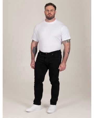 D555 Kelvin 4-Black Tapered Fit Five Pocket Stretch Chino With Peach Finish