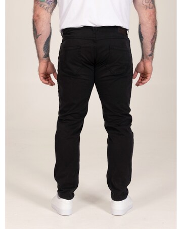 D555 Kelvin 4-Black Tapered Fit Five Pocket Stretch Chino With Peach Finish