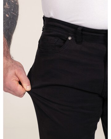 D555 Kelvin 4-Black Tapered Fit Five Pocket Stretch Chino With Peach Finish
