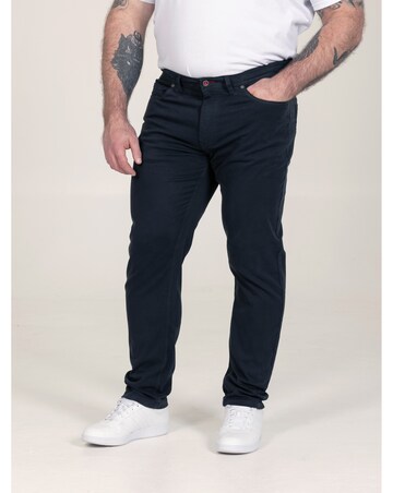 D555 Kelvin 2-Navy Tapered Fit Five Pocket Stretch Twill Chino With Peach Finish