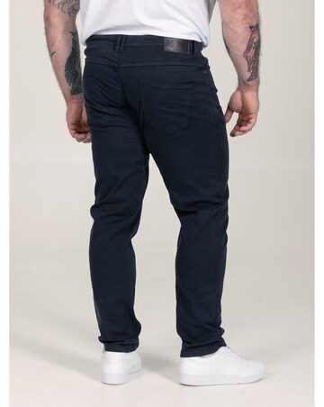 D555 Kelvin 2-Navy Tapered Fit Five Pocket Stretch Twill Chino With Peach Finish