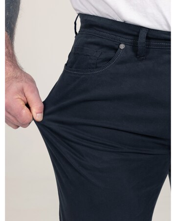 D555 Kelvin 2-Navy Tapered Fit Five Pocket Stretch Twill Chino With Peach Finish
