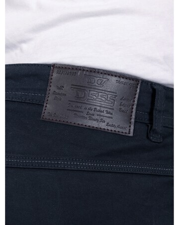 D555 Kelvin 2-Navy Tapered Fit Five Pocket Stretch Twill Chino With Peach Finish