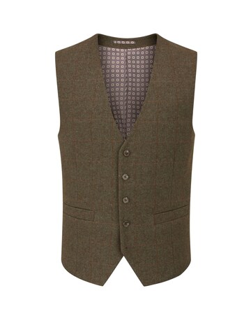 Skopes Cupar Sage Check Waistcoat