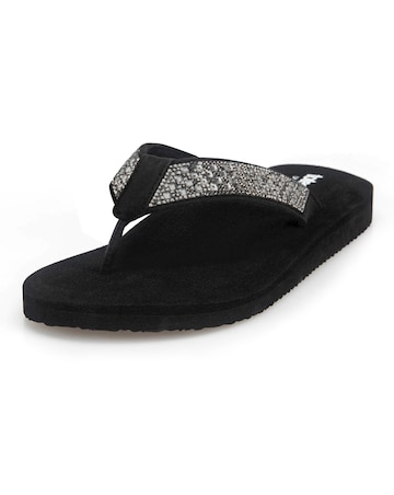 totes Ladies Beaded Wedge Flip Flop