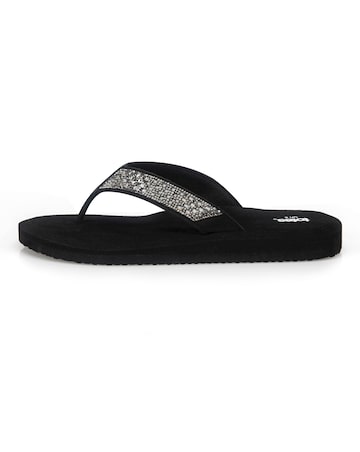 totes Ladies Beaded Wedge Flip Flop
