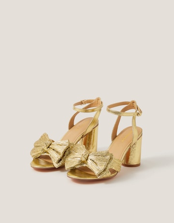 Monsoon Metallic Bow Block Heel Sandals