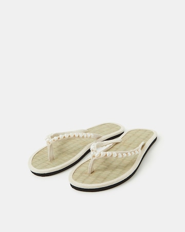 Accessorize Bead Seagrass Flip Flops