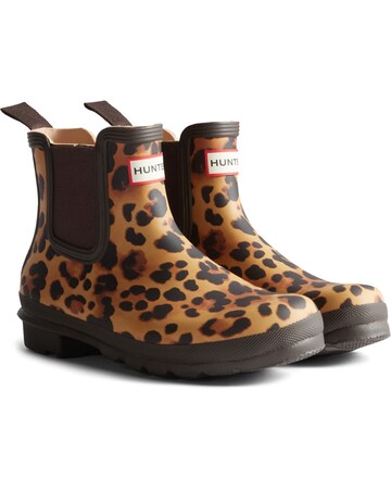 Hunter Original Chelsea Leopard Print Boot