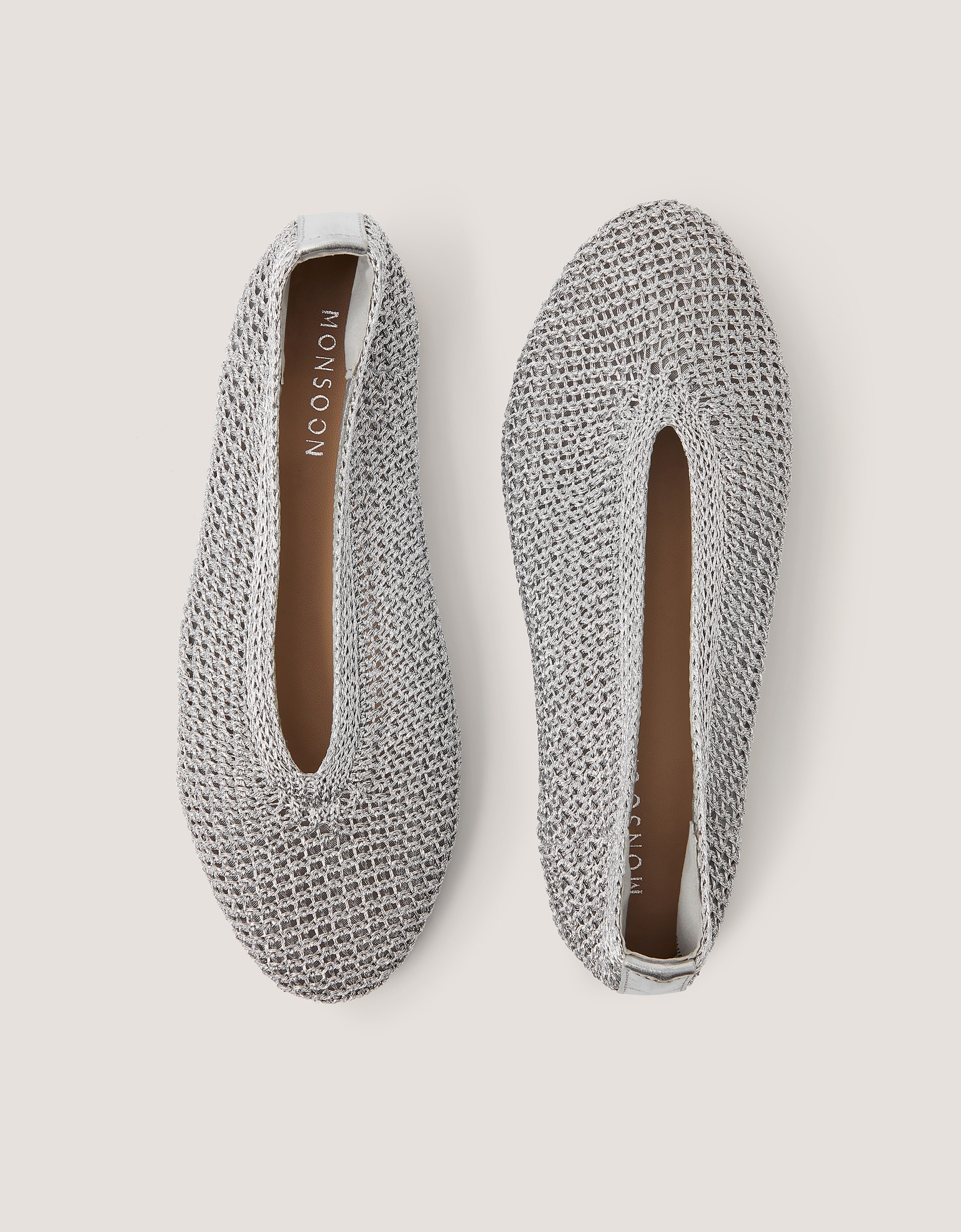 Monsoon Alma Knitted Ballet Flats