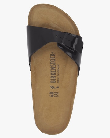 Birkenstock Madrid Black Patent Birko-Flor Mules Narrow Width