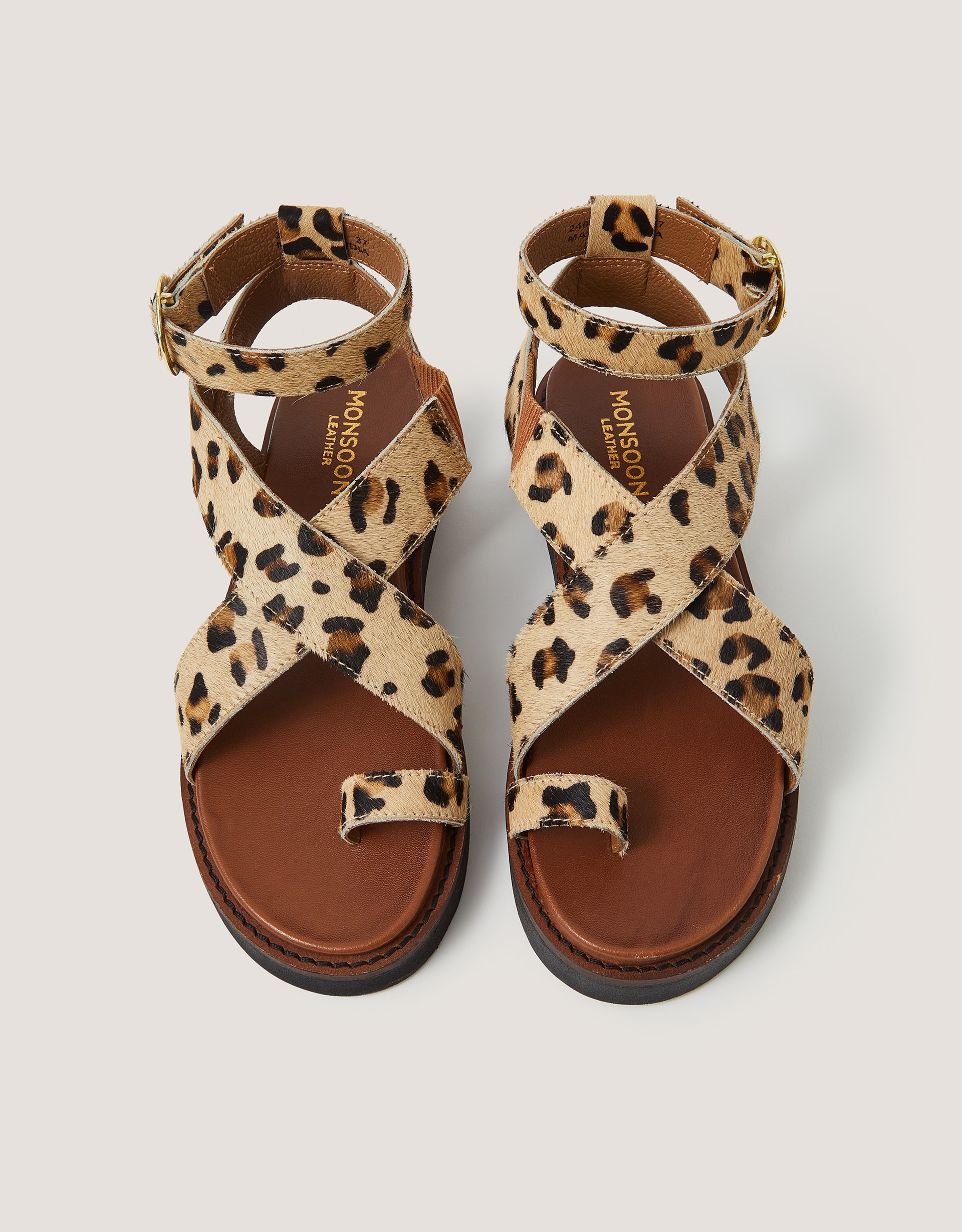 New In - Monsoon Ivy Leopard Print Sandals