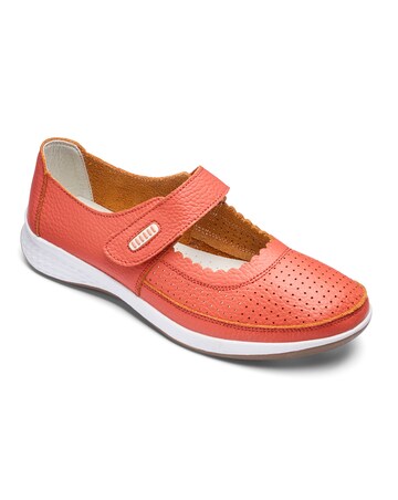 Leather Touch and Close Bar Shoes Extra Wide EEE Fit
