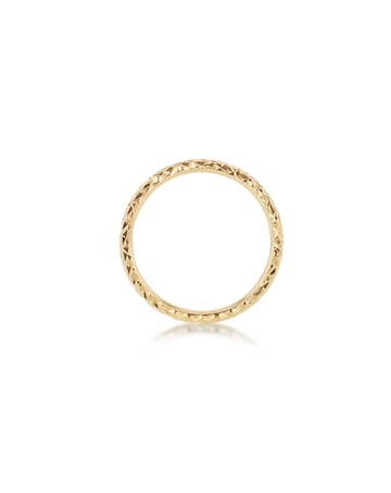 9ct Gold Diamond Cut Slim Band Ring