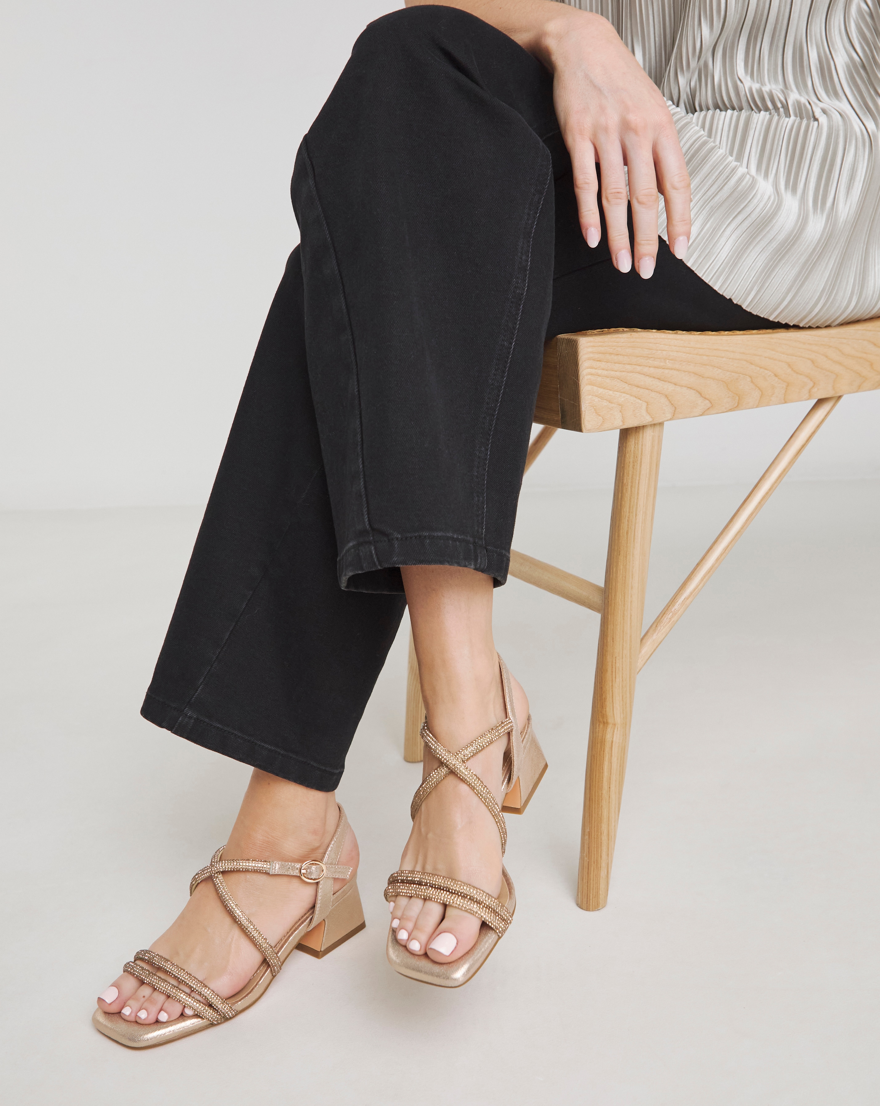 Heeled Strappy Sandal Wide
