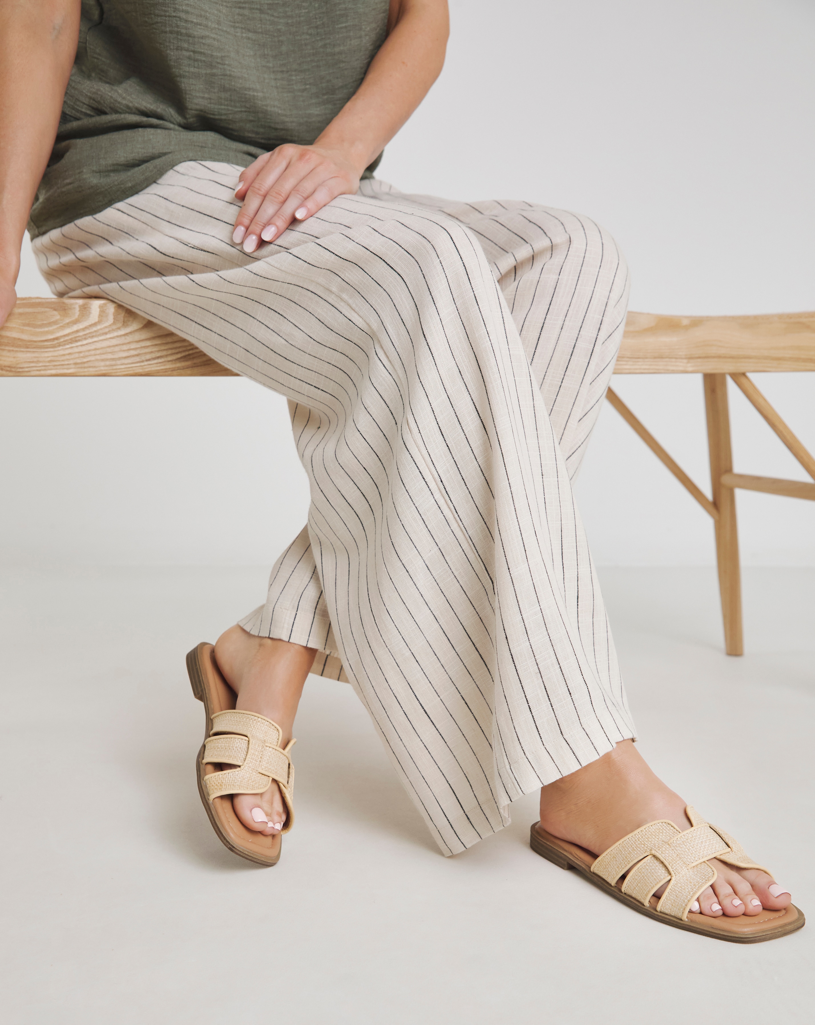 Woven Mule Sandal Wide