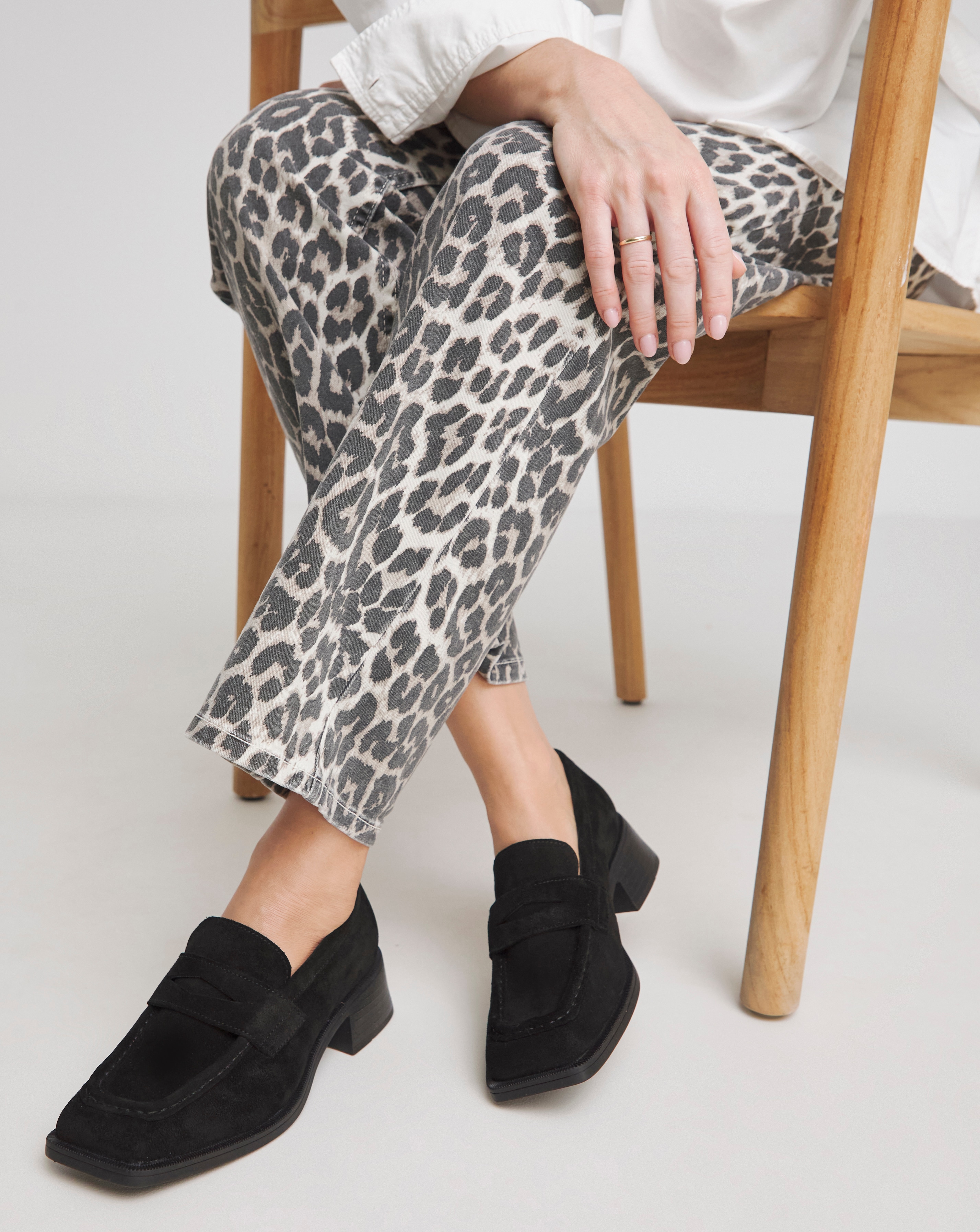 Low Block Heel Loafer Wide Fit