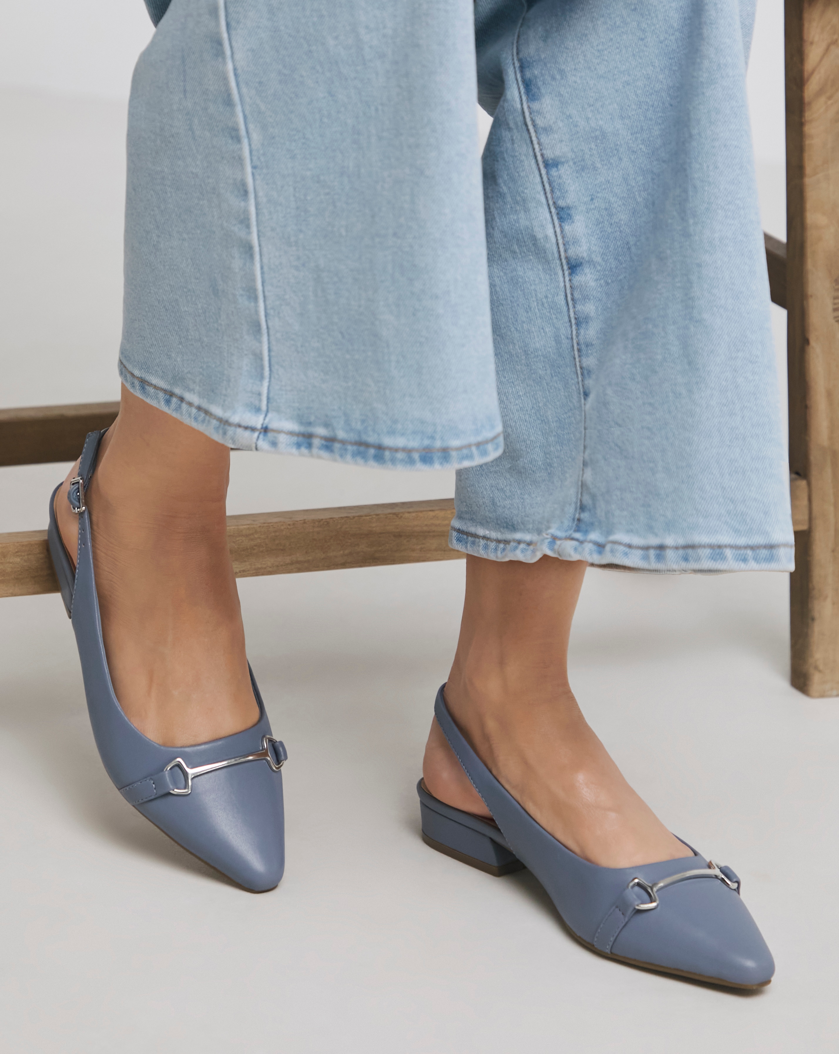 Slingback Shoe with Trim Detail Wide