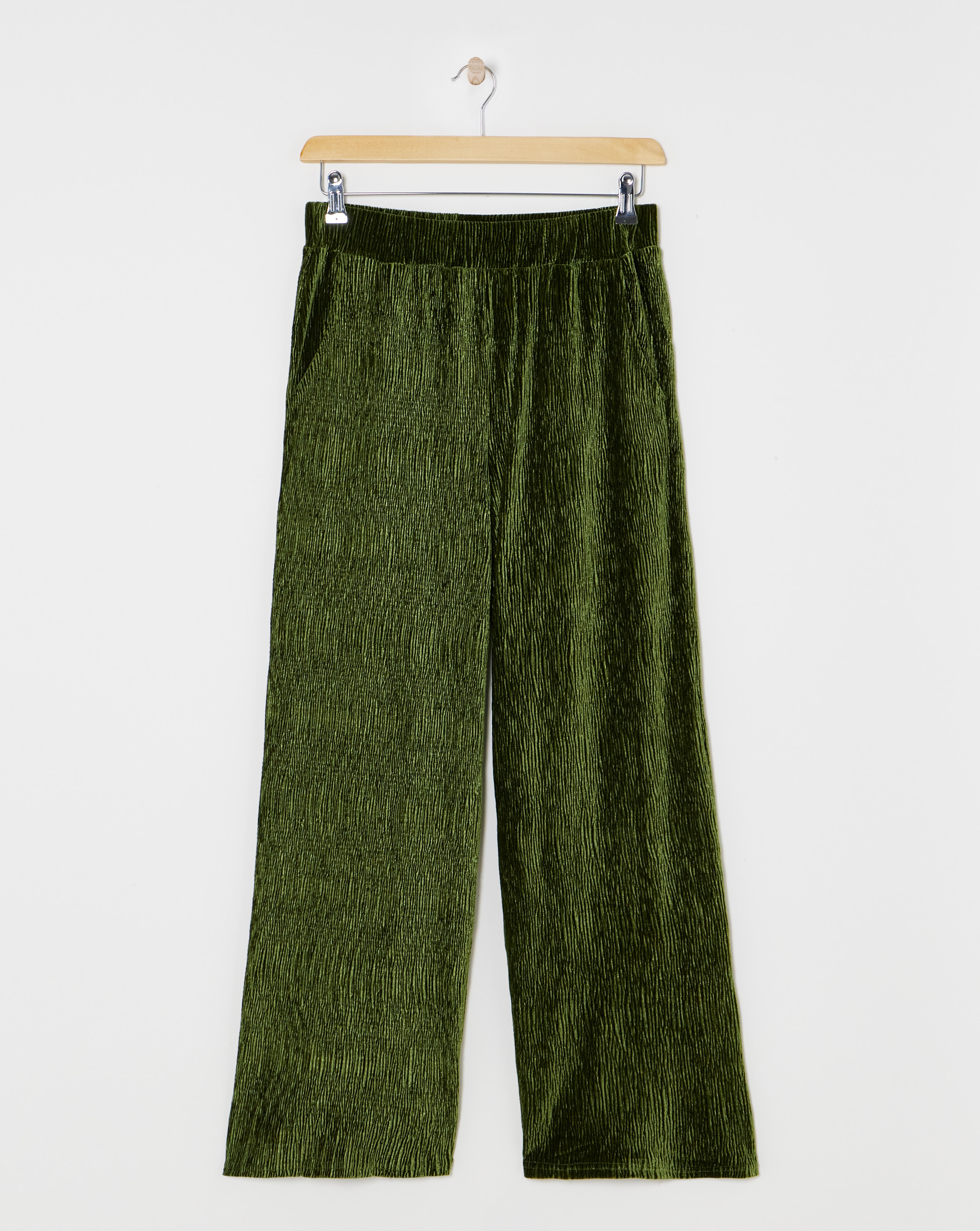 Julipa Wide Leg Crinkle Velour Trouser
