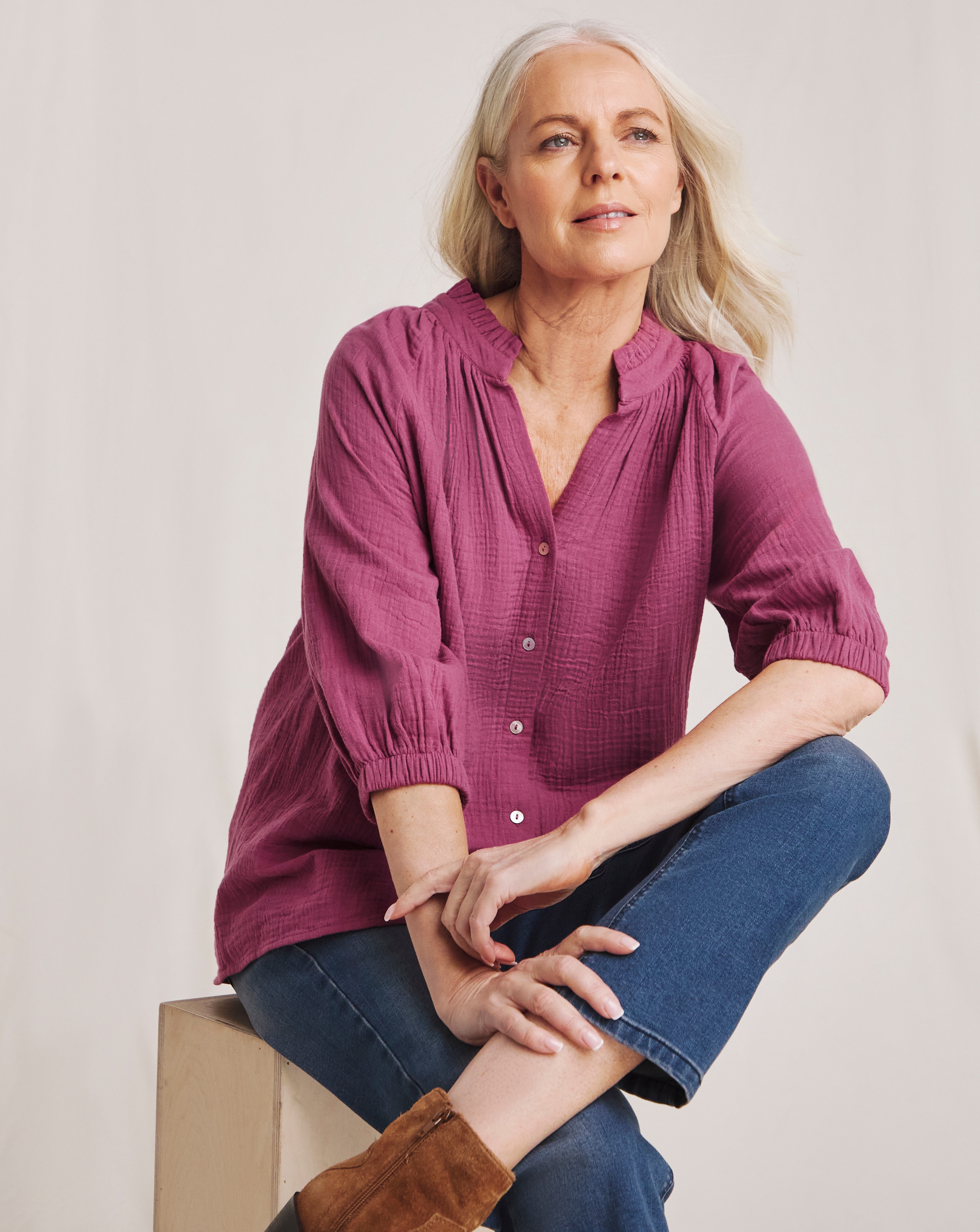 Julipa Pure Cotton Button Down Blouse