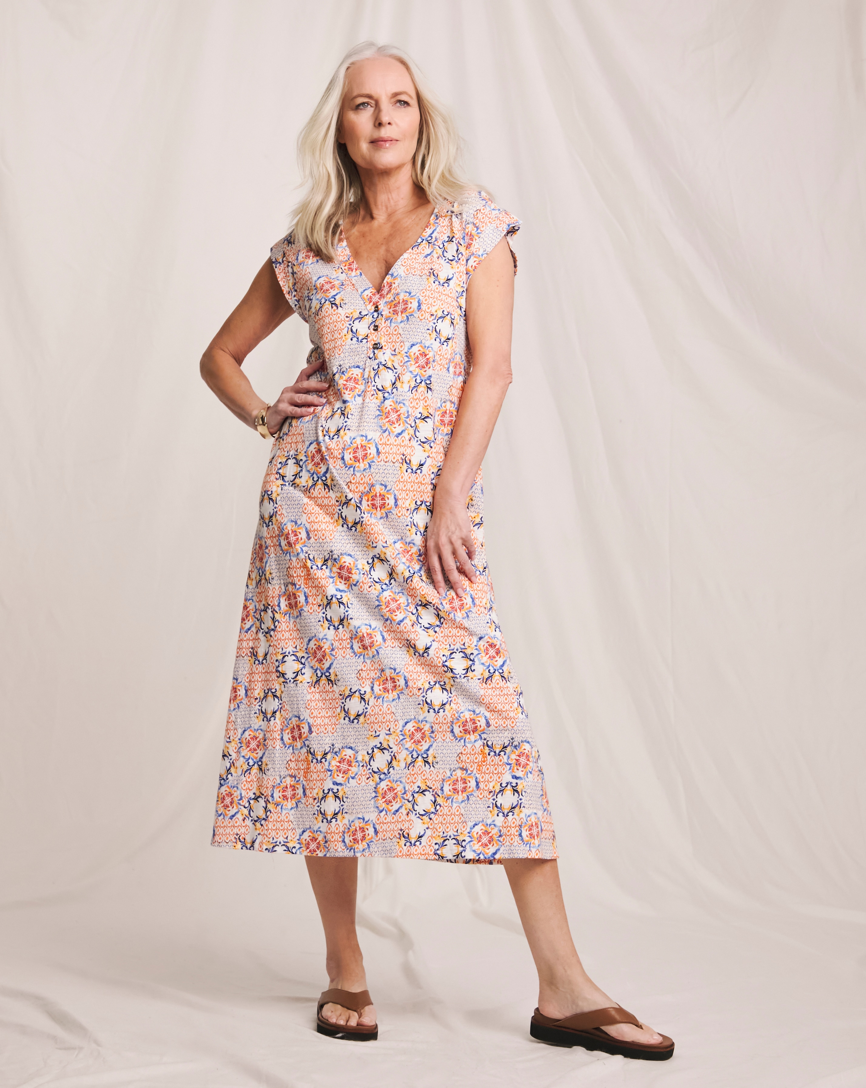 Julipa Pure Cotton Printed Midi Dress