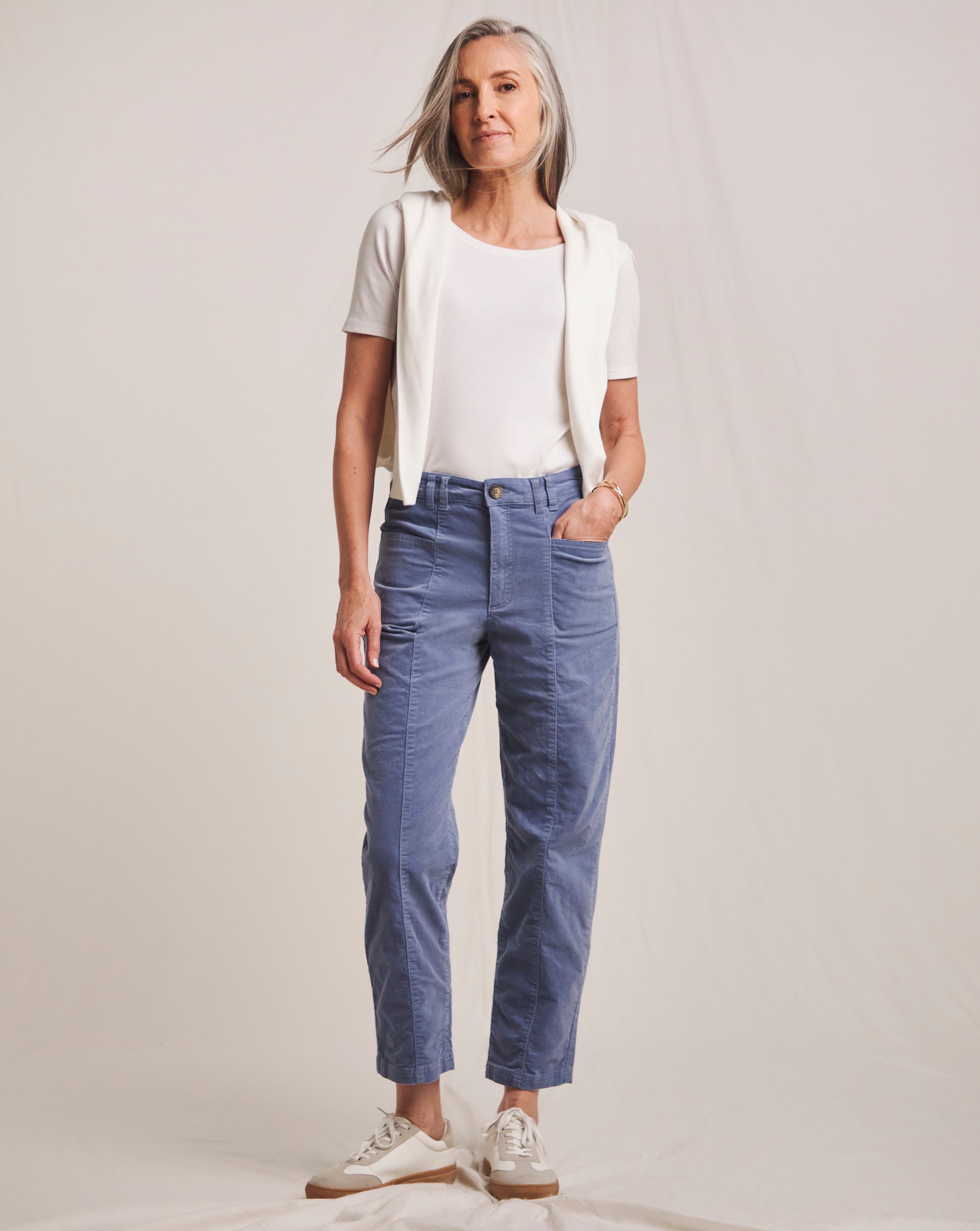 Julipa Pure Cotton Tapered Cord Trouser