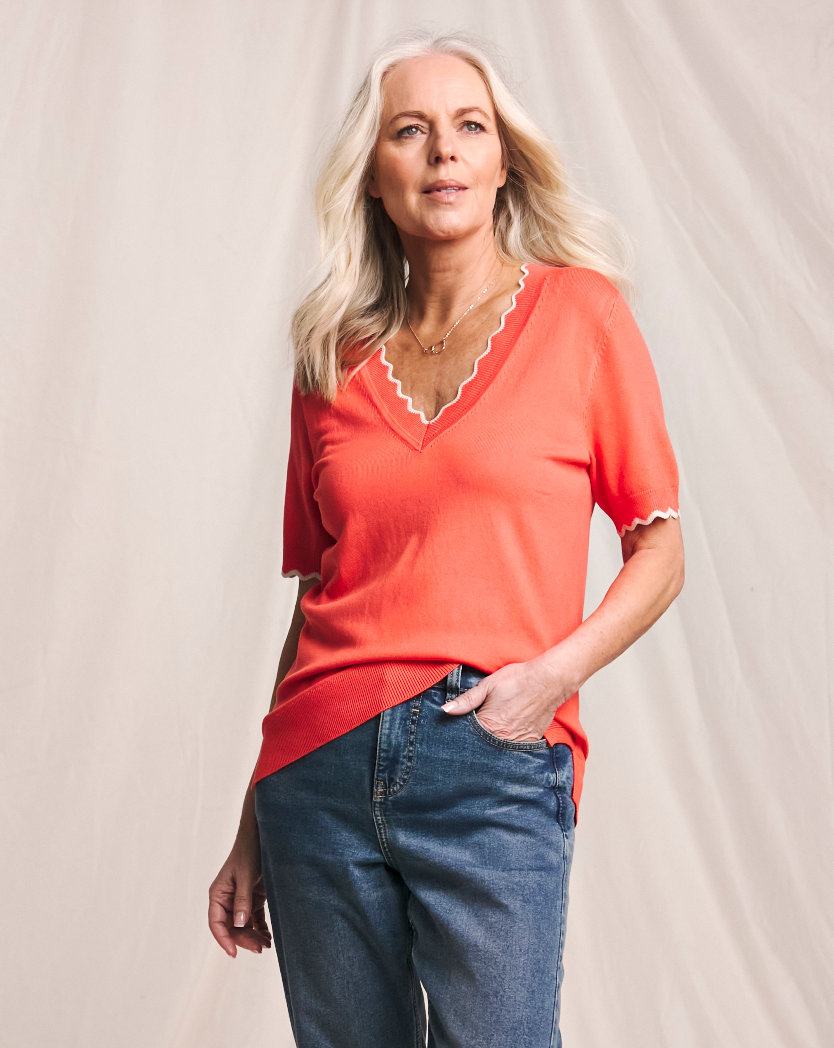 Julipa V Neck Short Sleeve Jumper