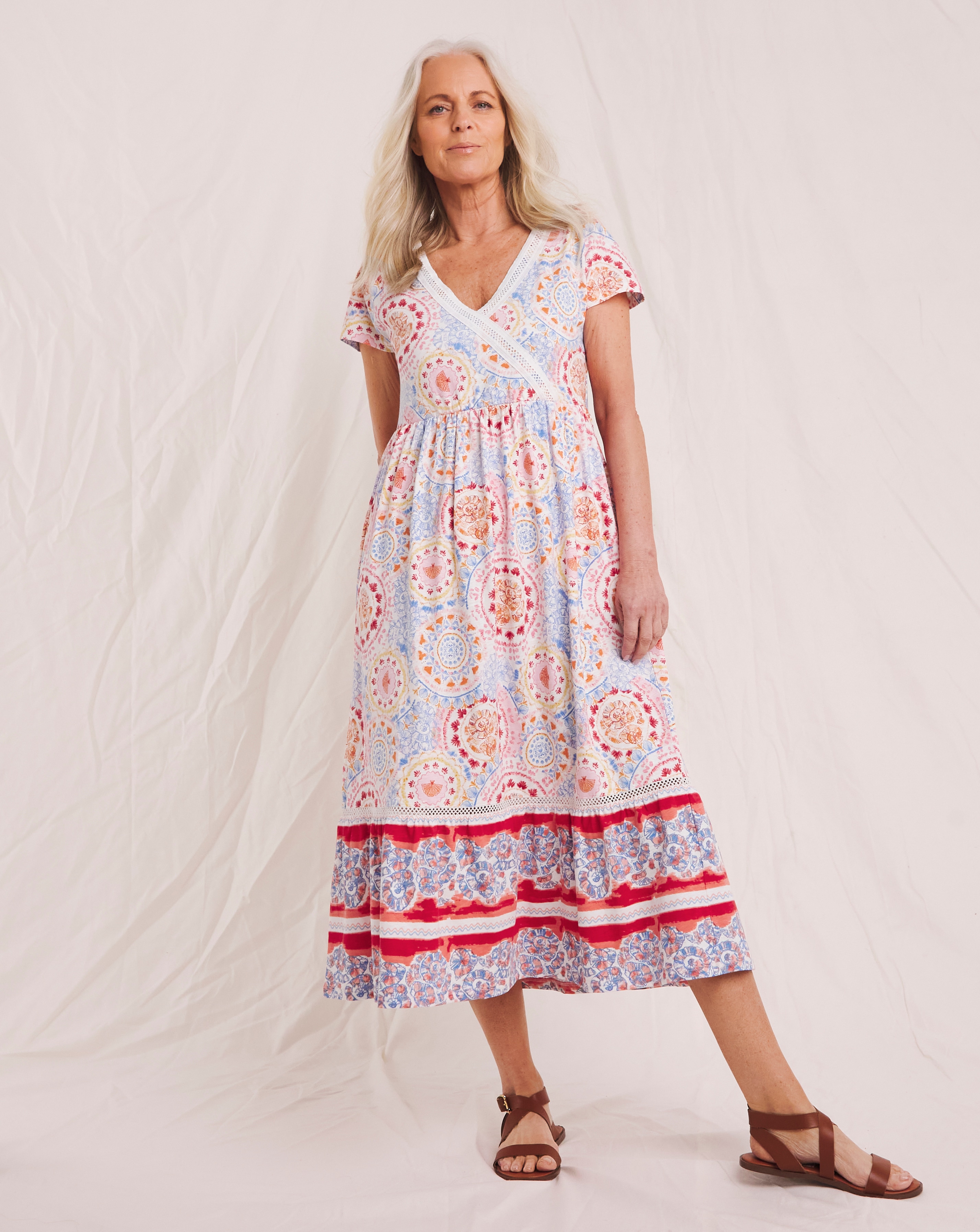 Julipa Border Print Pure Cotton Dress