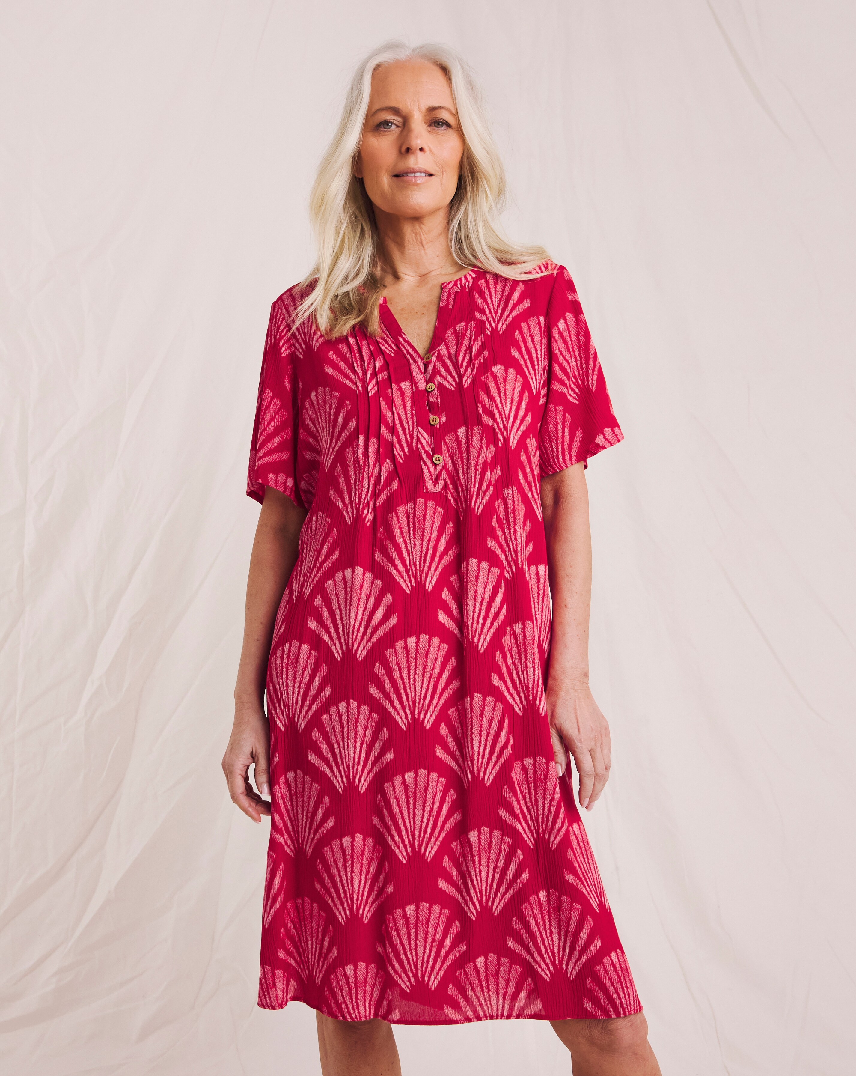 Julipa Printed Crinkle Shift Dress