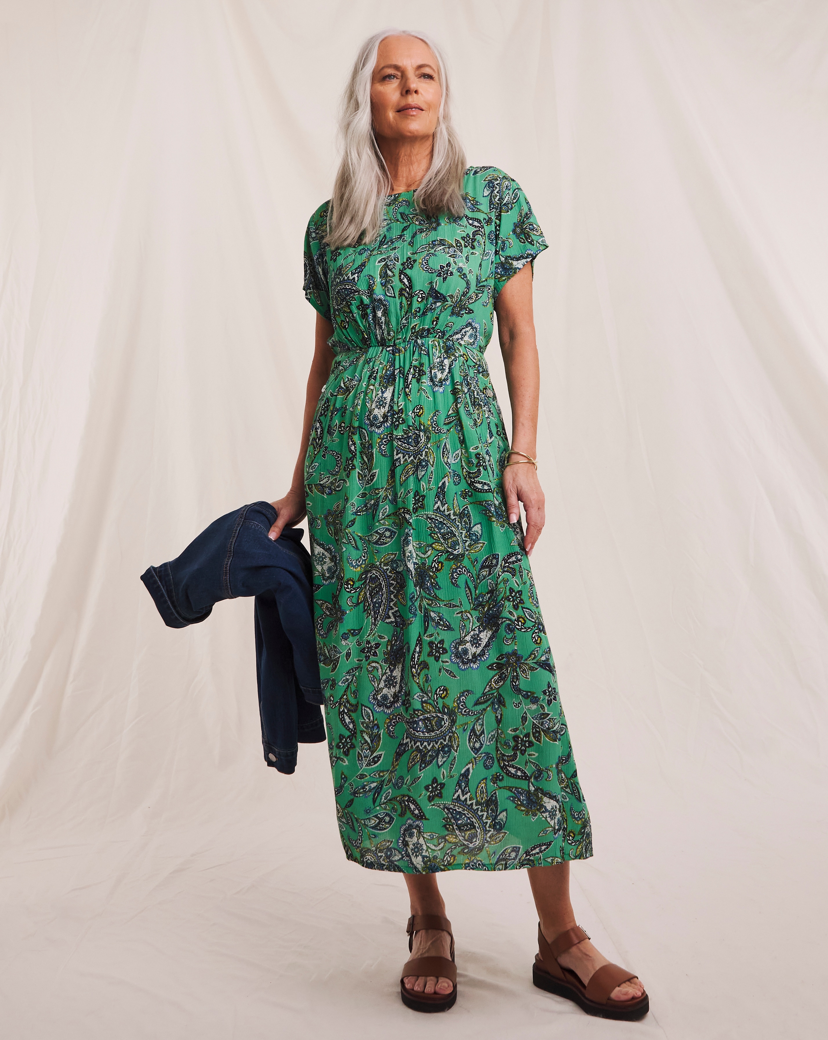 Julipa Textured Crinkle Printed Dress