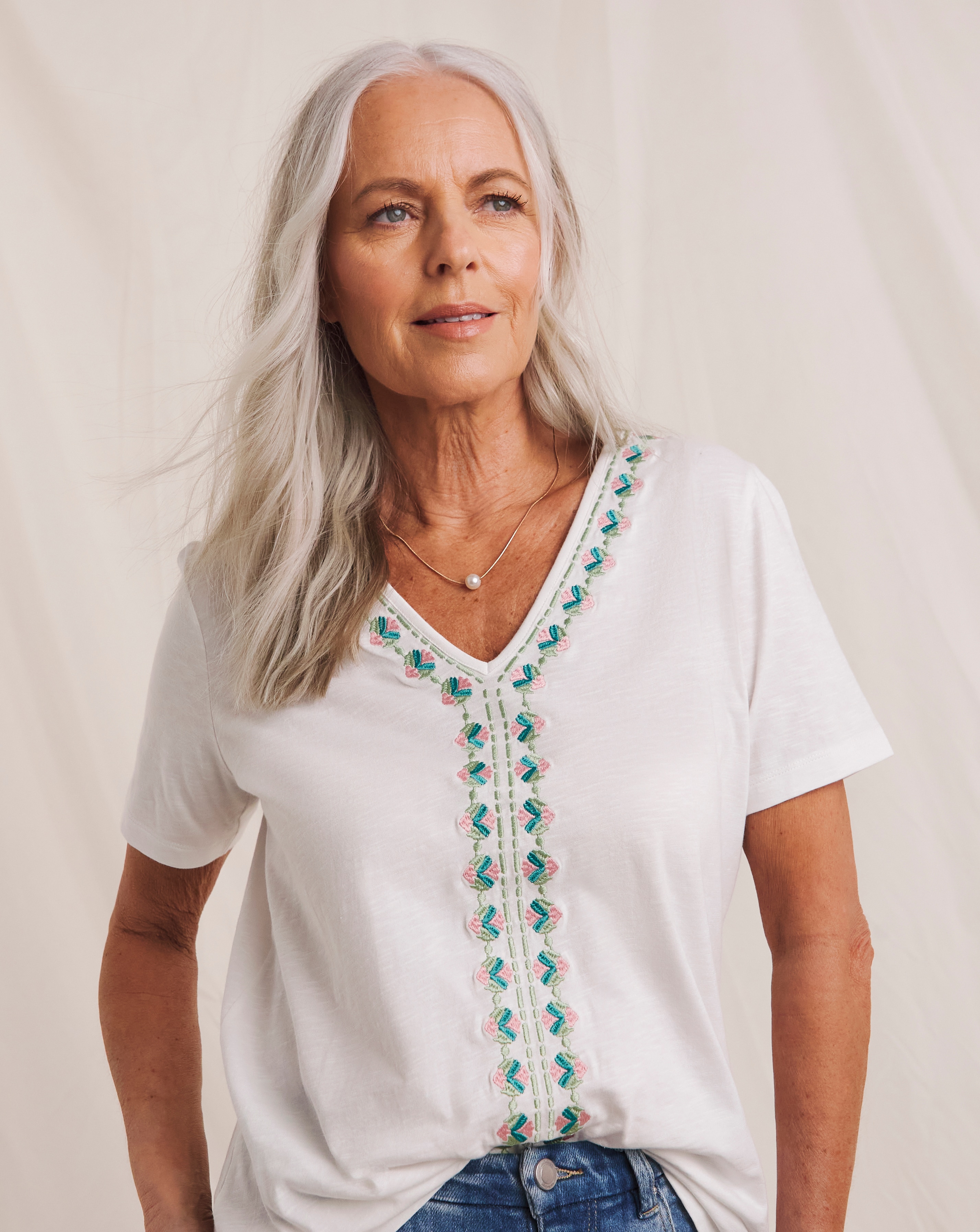 Julipa Pure Cotton Embroidered T-Shirt