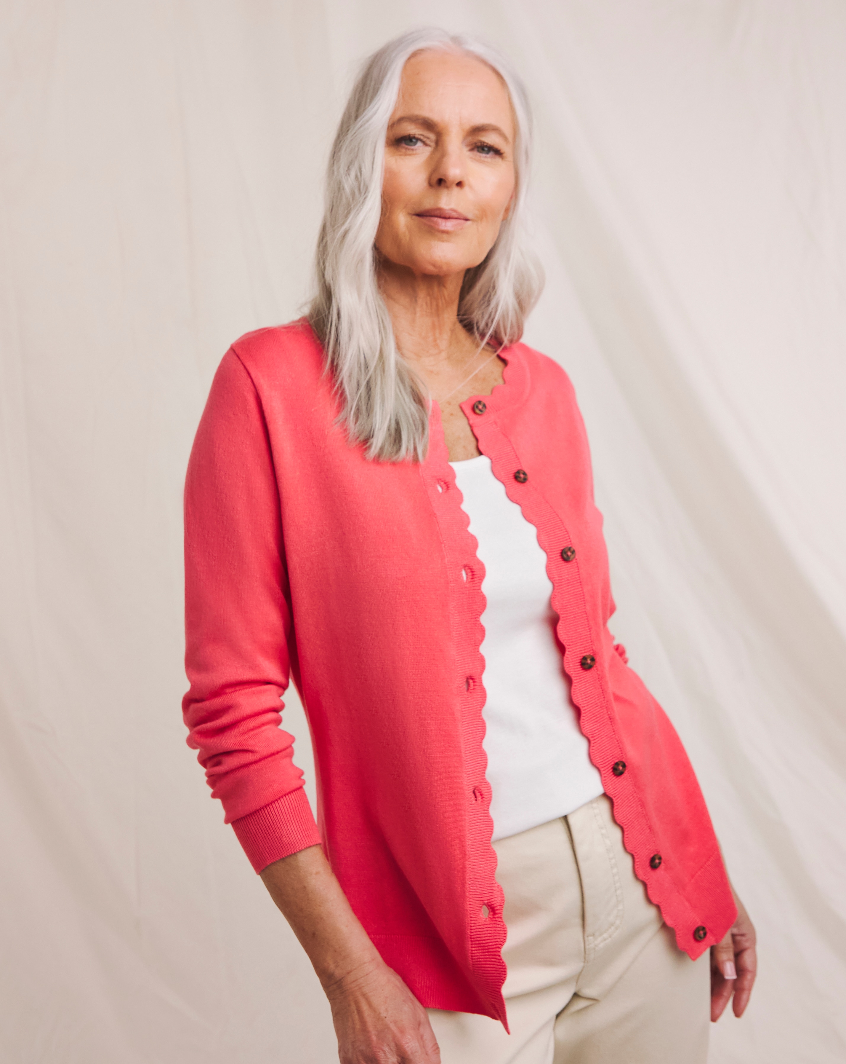 Julipa Scalloped Edge Cardigan