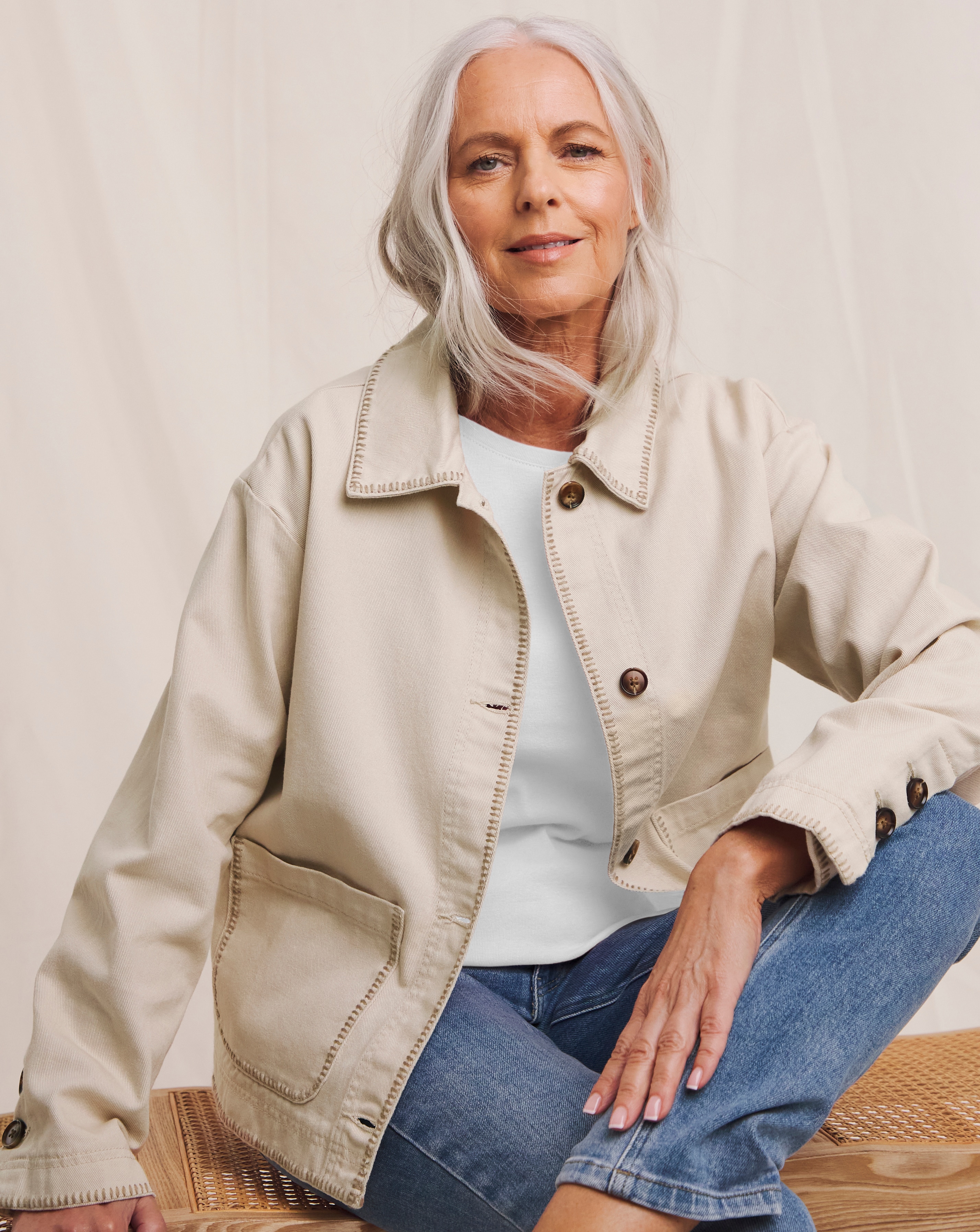 Julipa Blanket Stitch Denim Jacket