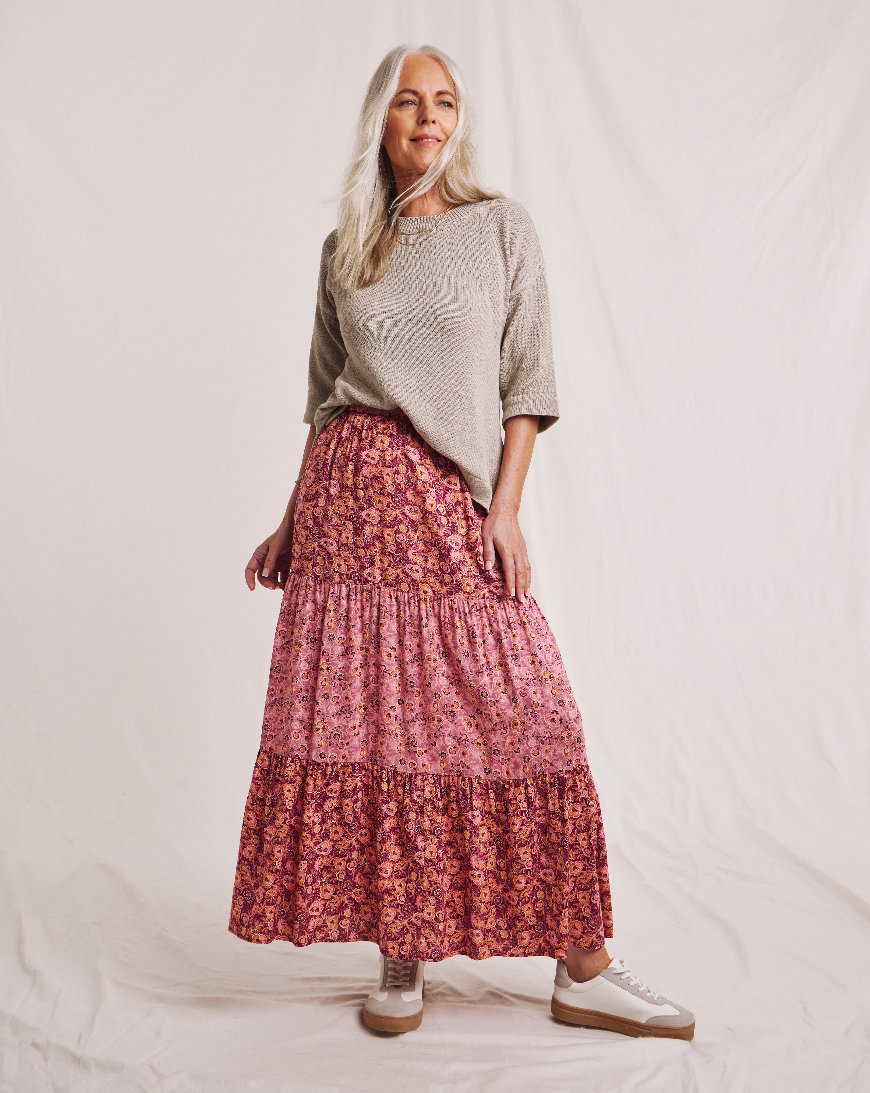 Julipa Mix Print Maxi Skirt
