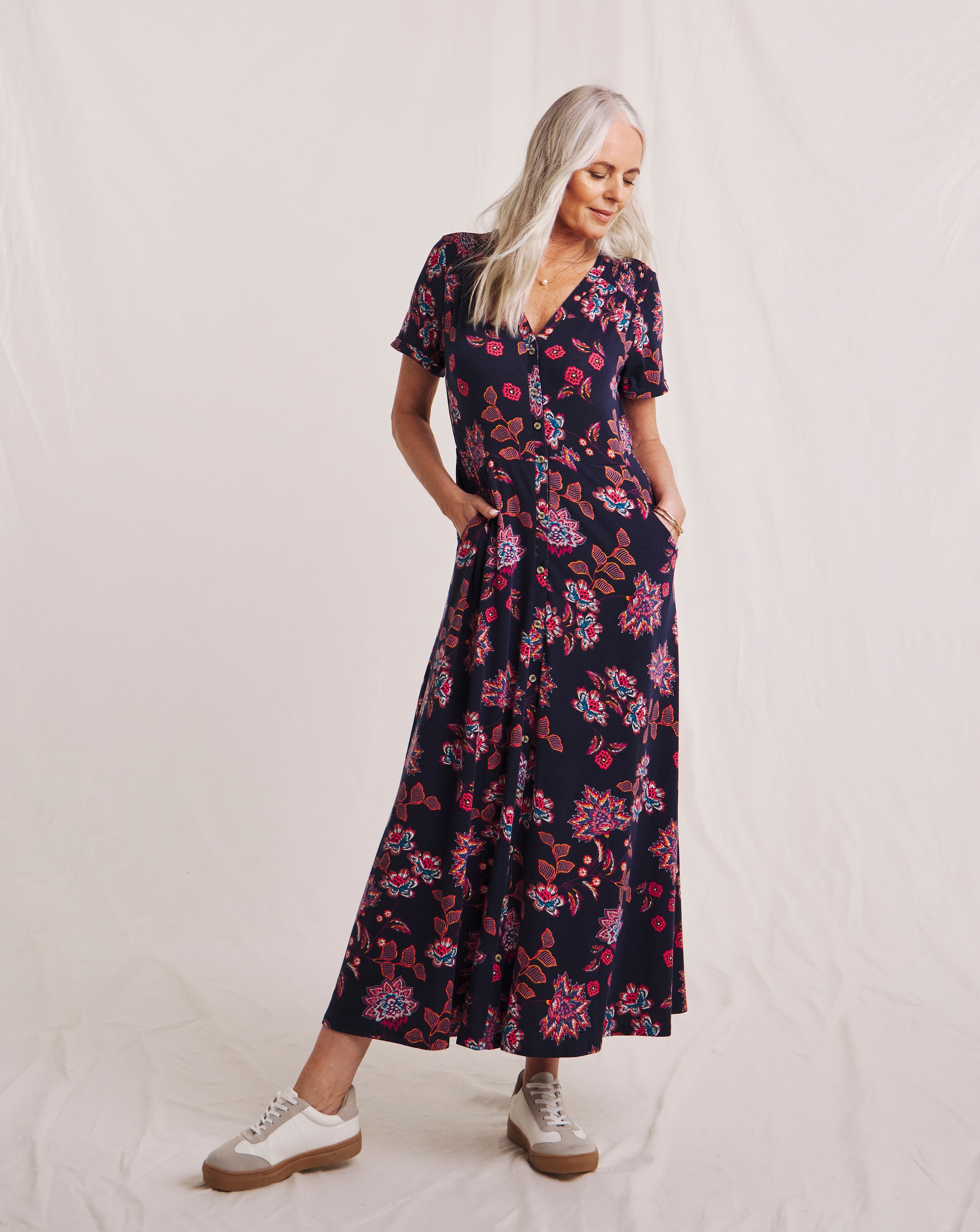 Julipa Button Through Jersey Midi Dress