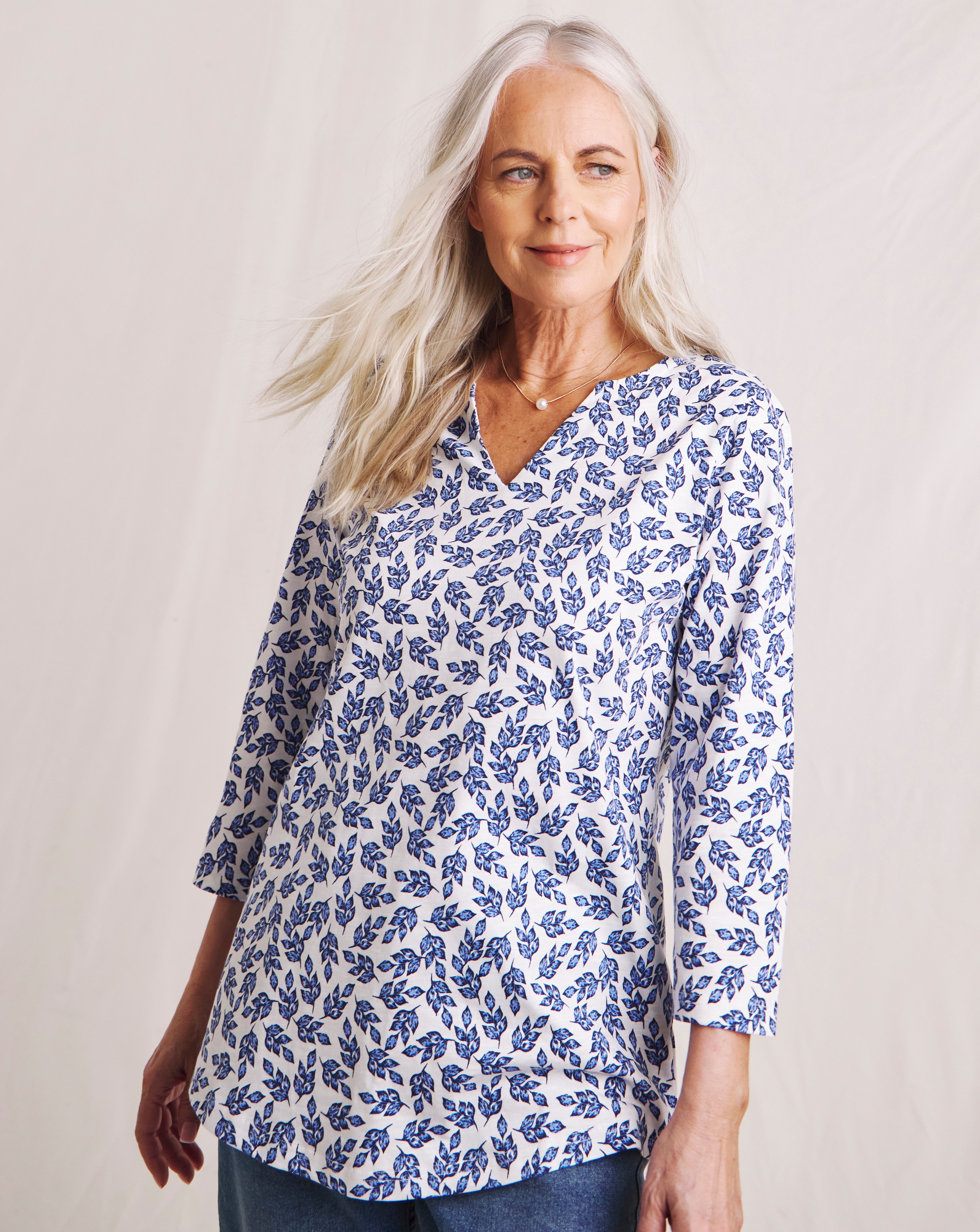 Julipa Pure Cotton Notch Neck T-Shirt