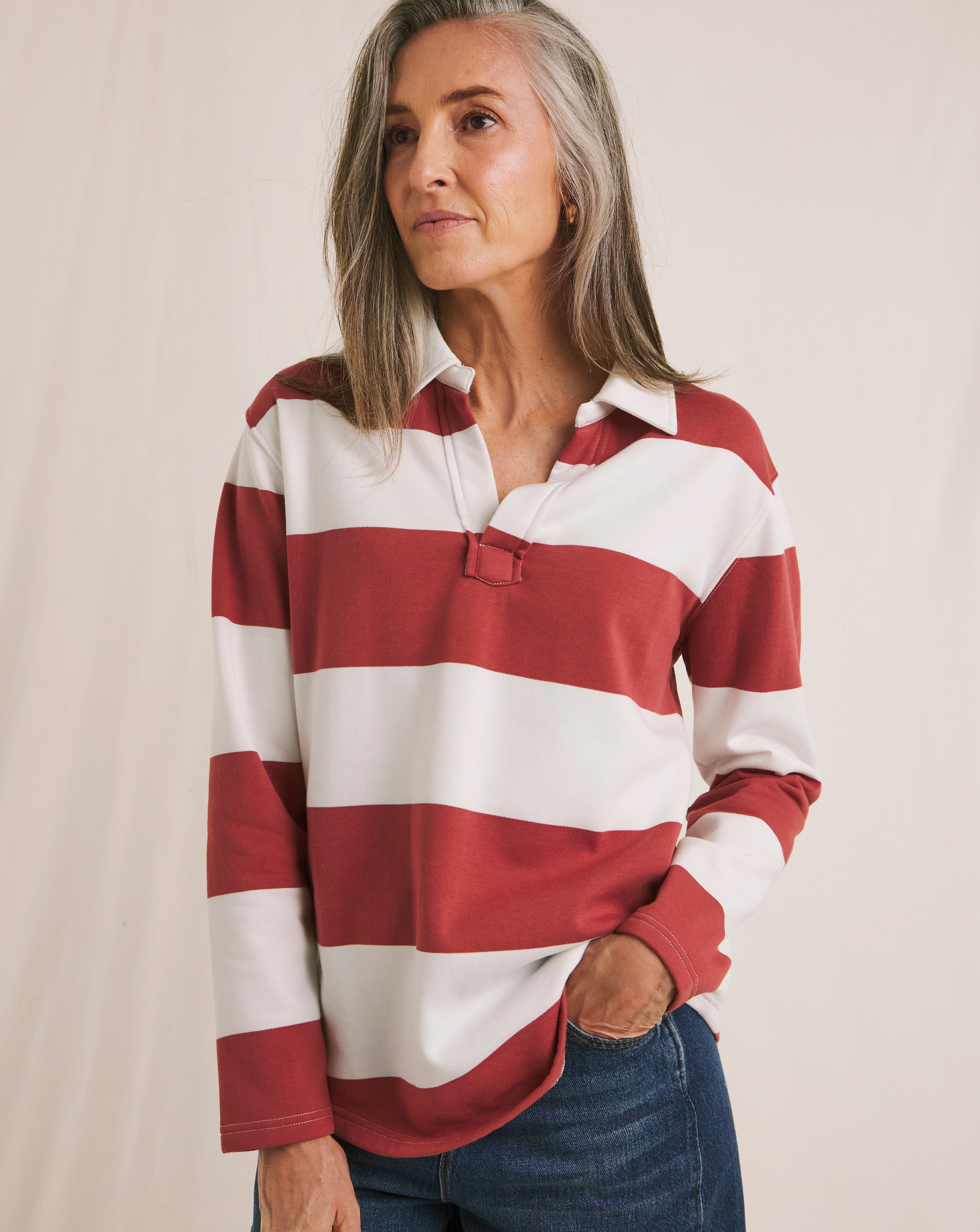 Julipa Pure Cotton Rugby Sweatshirt Top