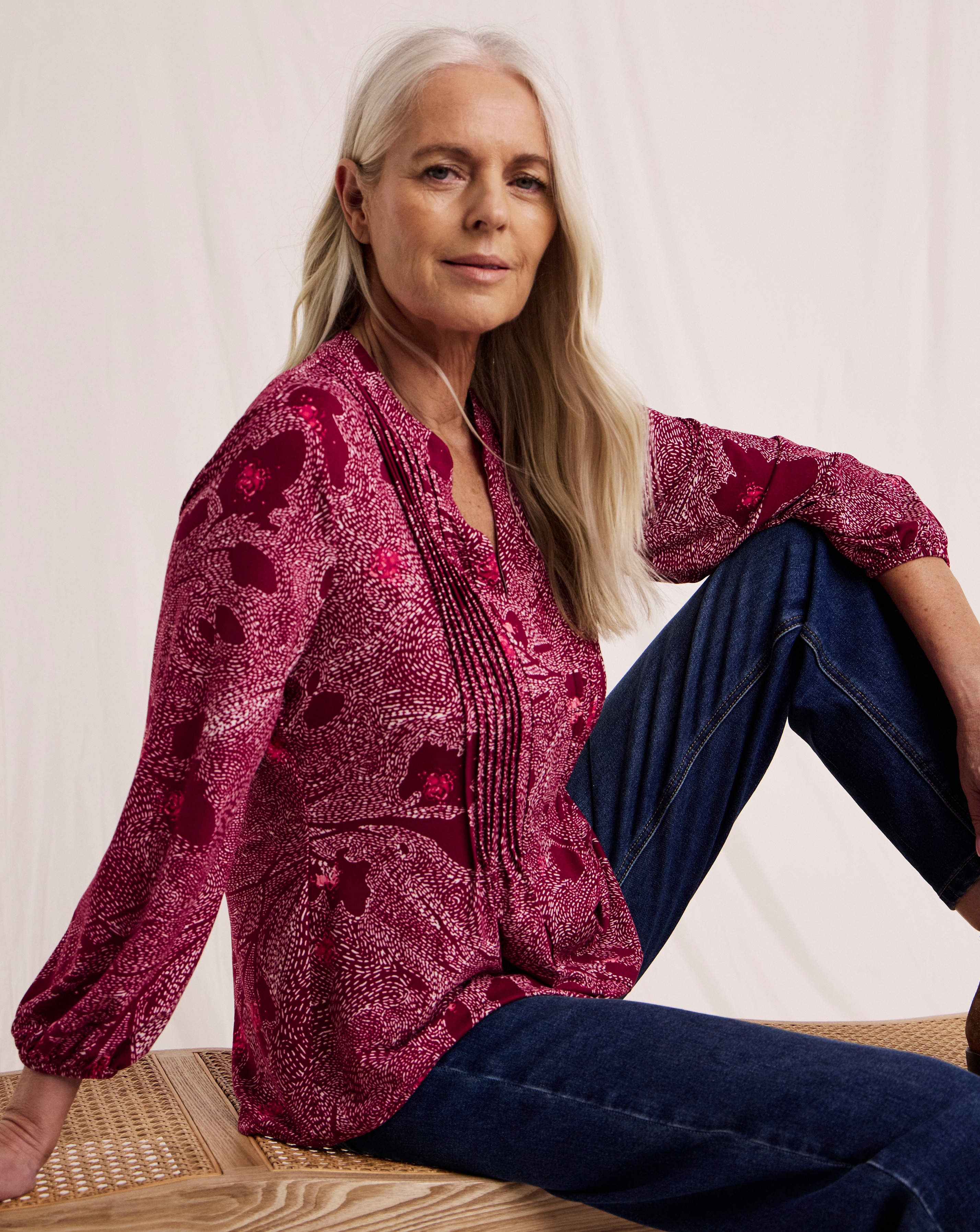 Julipa Pintuck Printed Top