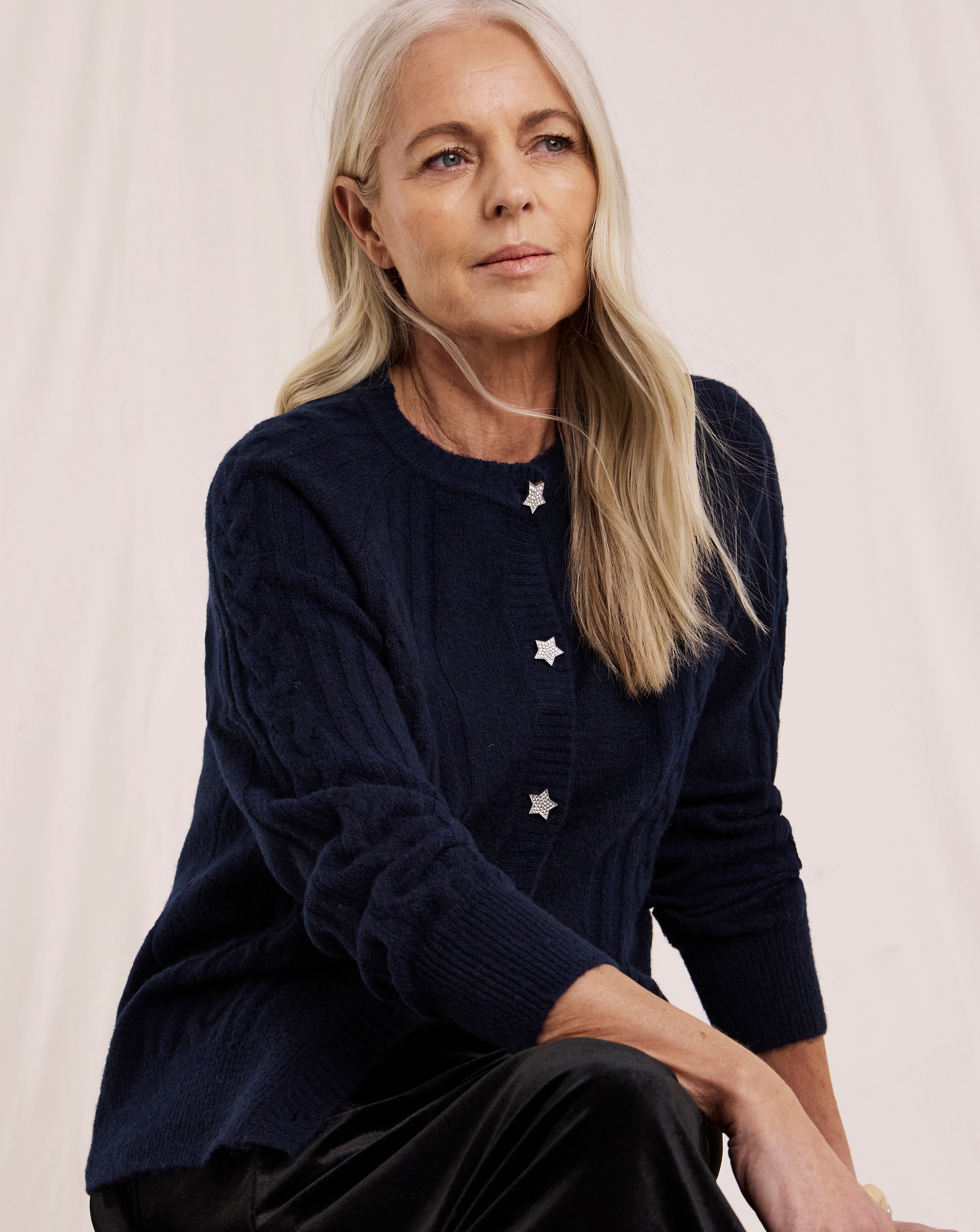 Julipa Cable Star Button Cardigan