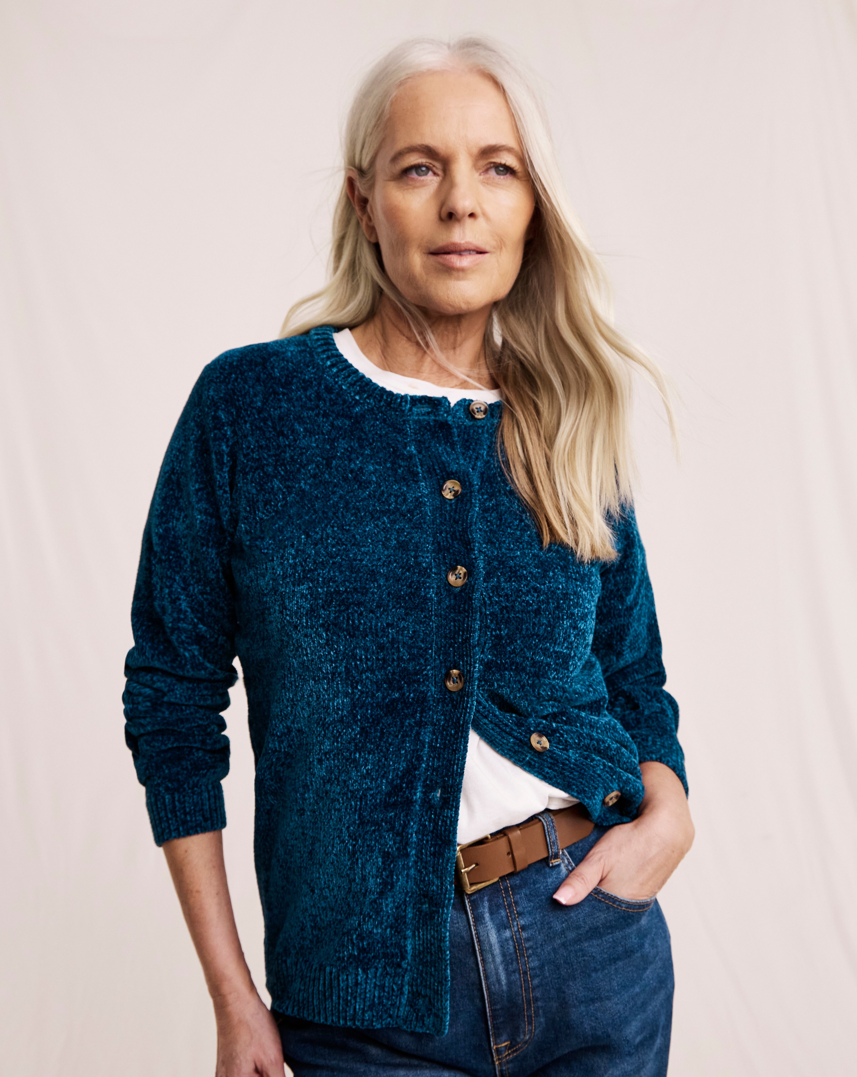 Julipa Chenille Button Down Cardigan